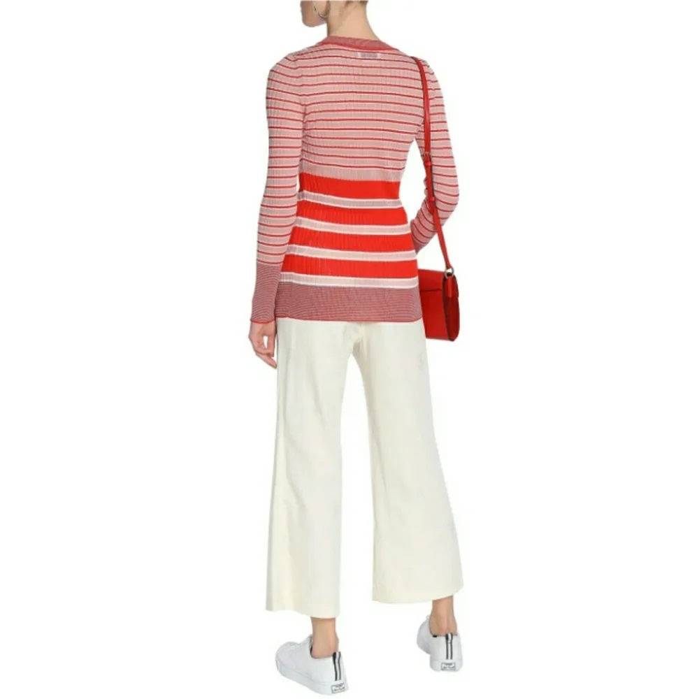 NWT Sandro Paris Ribbed Long Sleeve Striped Top - Picture 2 of 14